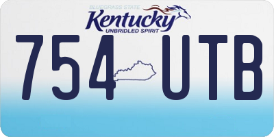 KY license plate 754UTB