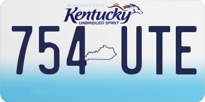 KY license plate 754UTE