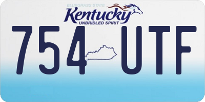 KY license plate 754UTF