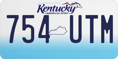KY license plate 754UTM