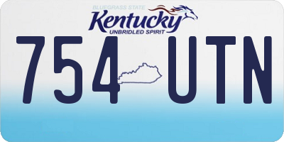 KY license plate 754UTN