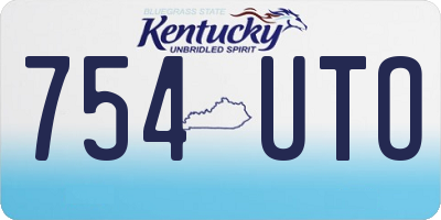 KY license plate 754UTO