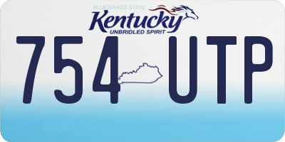 KY license plate 754UTP
