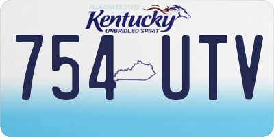KY license plate 754UTV