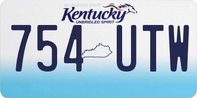 KY license plate 754UTW