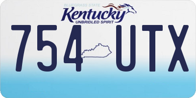 KY license plate 754UTX