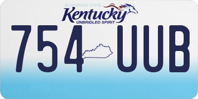 KY license plate 754UUB