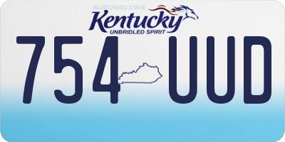 KY license plate 754UUD