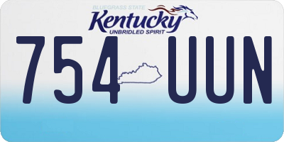 KY license plate 754UUN