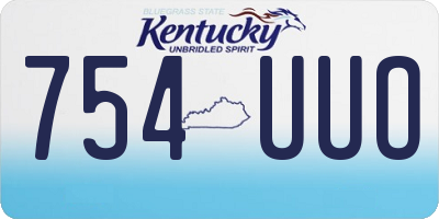 KY license plate 754UUO