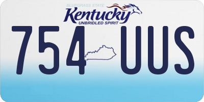 KY license plate 754UUS
