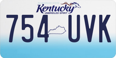 KY license plate 754UVK