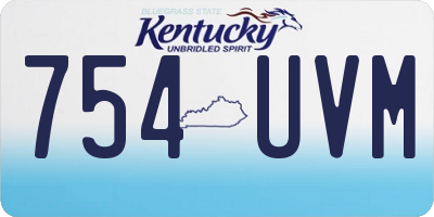 KY license plate 754UVM