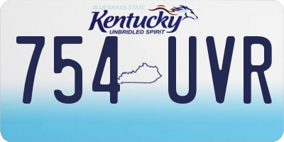 KY license plate 754UVR