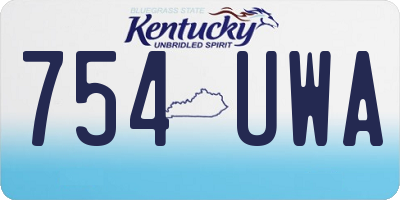 KY license plate 754UWA