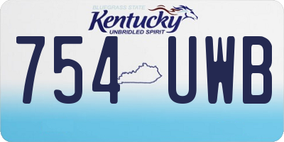 KY license plate 754UWB