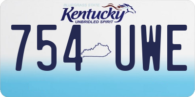 KY license plate 754UWE