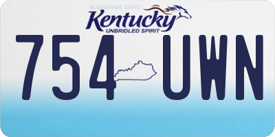 KY license plate 754UWN