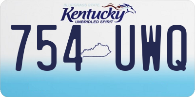 KY license plate 754UWQ