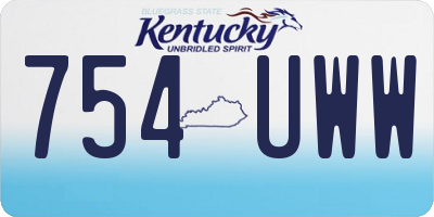 KY license plate 754UWW