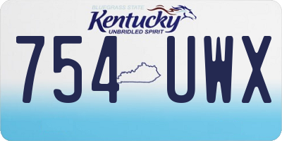 KY license plate 754UWX
