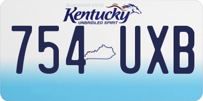 KY license plate 754UXB