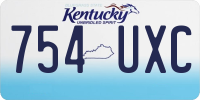 KY license plate 754UXC