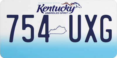KY license plate 754UXG