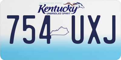 KY license plate 754UXJ