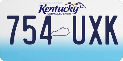 KY license plate 754UXK