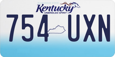KY license plate 754UXN