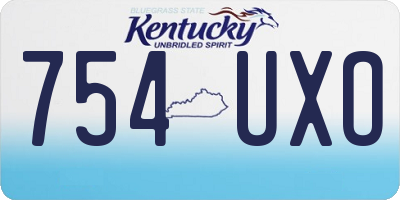 KY license plate 754UXO