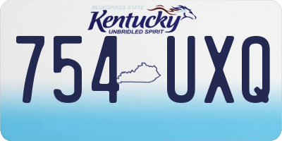 KY license plate 754UXQ