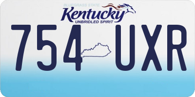 KY license plate 754UXR