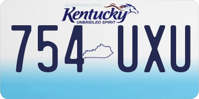 KY license plate 754UXU