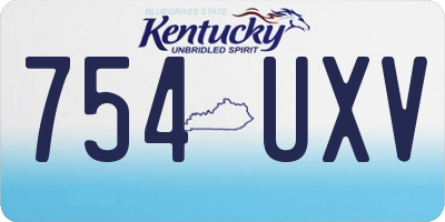 KY license plate 754UXV