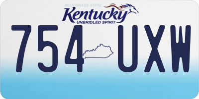 KY license plate 754UXW