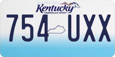 KY license plate 754UXX