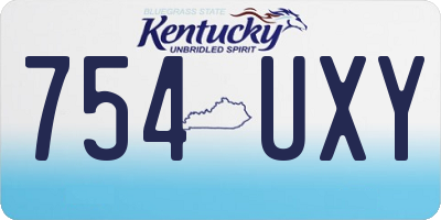 KY license plate 754UXY
