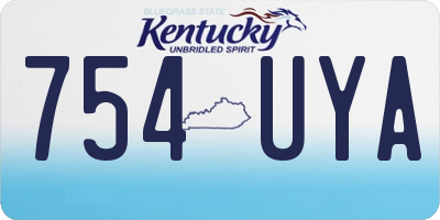 KY license plate 754UYA