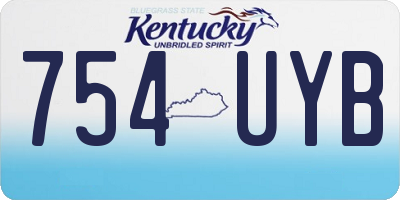 KY license plate 754UYB