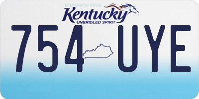 KY license plate 754UYE