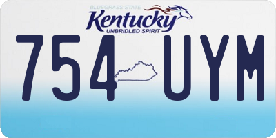 KY license plate 754UYM