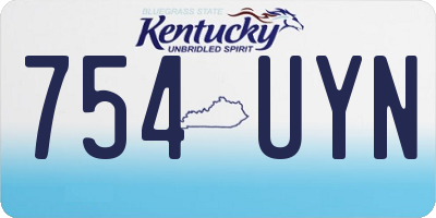 KY license plate 754UYN