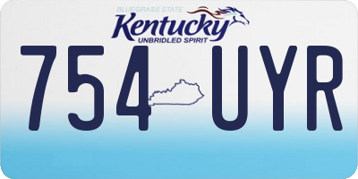 KY license plate 754UYR