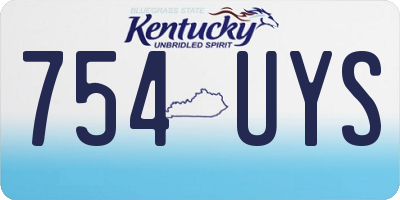 KY license plate 754UYS