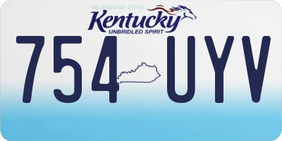 KY license plate 754UYV