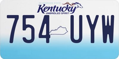 KY license plate 754UYW