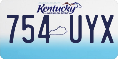 KY license plate 754UYX