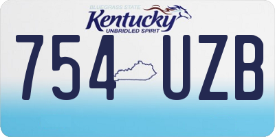 KY license plate 754UZB